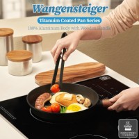 16.34" Aluminum Frying Pan with 7-Layer Titanium Coating, Zelkova Wooden Handle, Made in Korea