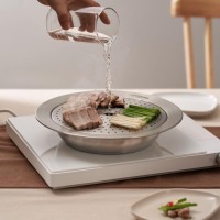 Stainless Steel 12.2" Steam Food Warmer Pan with Perforated Tray, 3-Ply, for Communal Korean Dishes (2 different sizes)