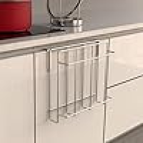 2-Tier Adjustable Hanging Kitchen Tool Rack with Hooks
