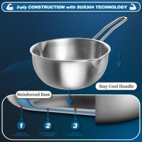 WAGENSTEIGER Stainless Steel Baby Wok - Compact, 3-Ply Base, Durable, Induction Compatible, Easy to Clean