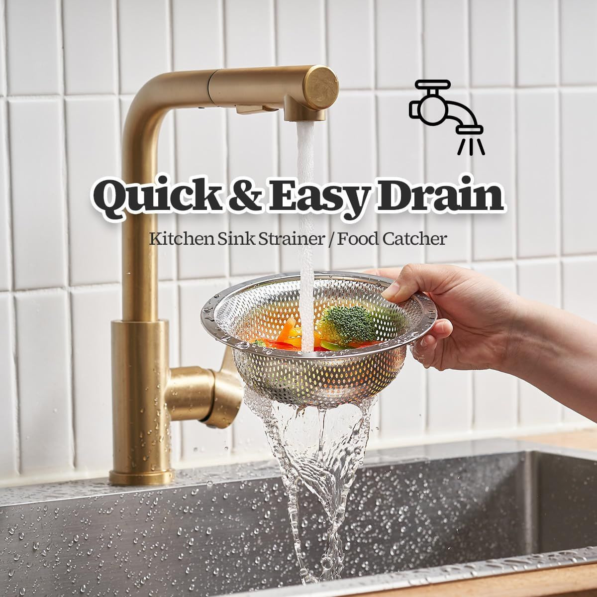 WAGENSTEIGER Stainless Steel Sink Strainer & Drain Protector - SUS304, Durable, Efficient, Easy to Clean