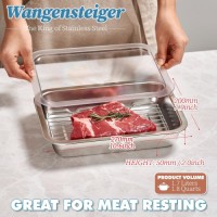 Stainless Steel Food Prep Container Set with Rack and Clear Color Lid