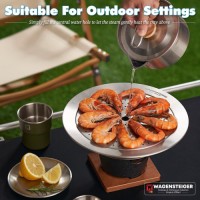 Stainless Steel 12.2" Steam Food Warmer Pan with Perforated Tray, 3-Ply, for Communal Korean Dishes (2 different sizes)