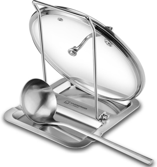 WAGENSTEIGER Foldable Stainless Steel Pot Lid Rest - Compact, Multipurpose, Easy to Assemble Kitchen Stand