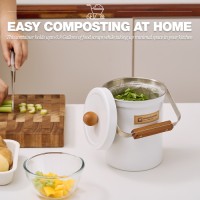 Kitchen Compost Bin 3L White