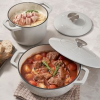 Premium Cast Iron Cocotte Set - 15cm & 21cm, Durable, Non-Stick, Versatile, Oven & Induction Safe
