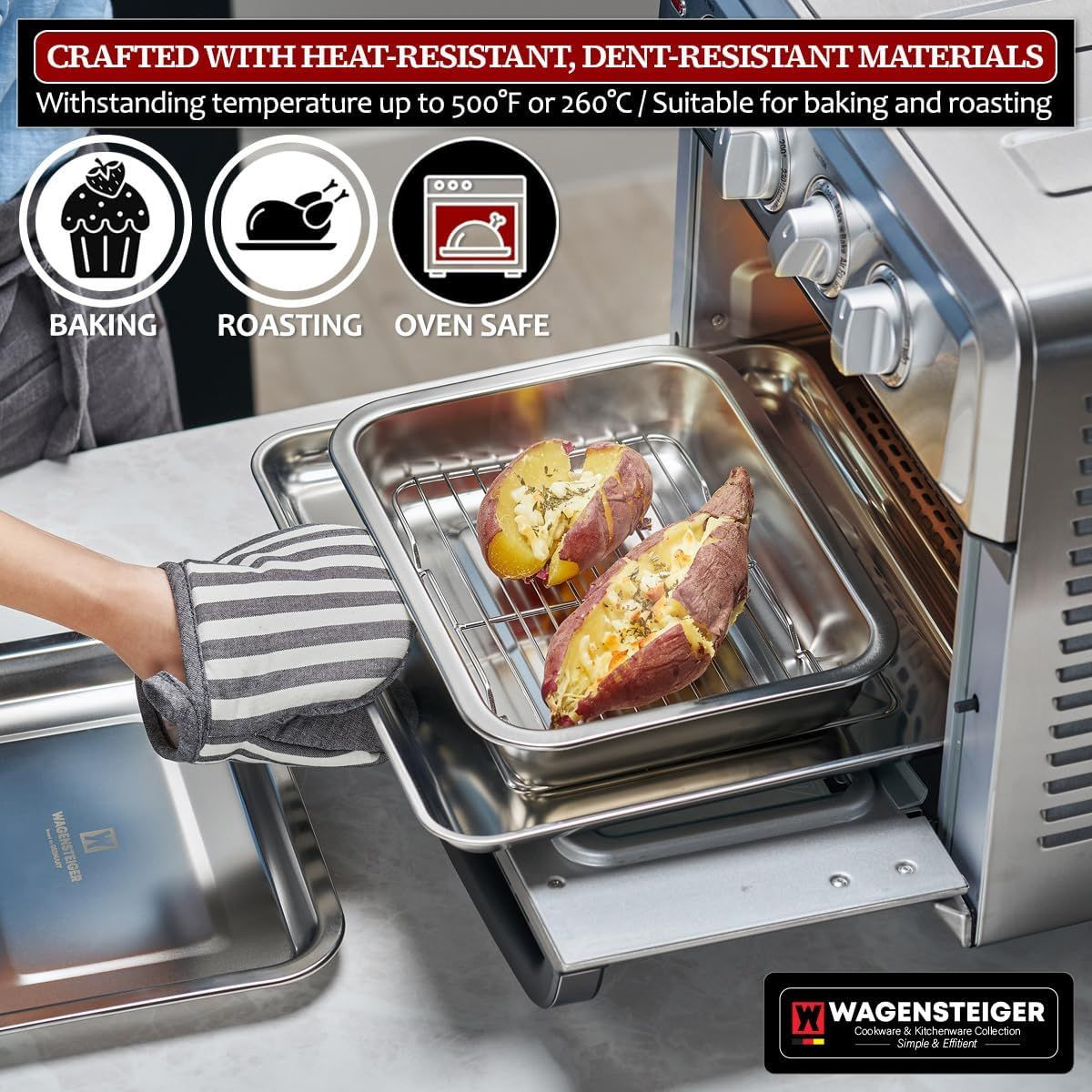 Stainless Steel Steam Food Copntainer with Rack & Lid (Tray) 8 Different Sizes