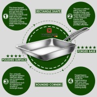 WAGENSTEIGER Stainless Steel Rectangular Fry Pan, 3-Ply, Oven & Dishwasher Safe, Induction Ready, Perfect for Camping