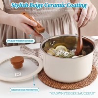 WAGENSTEIGER 2-Piece Cookware Set - 3-Ply Base, Ceramic Coating, Wooden Handles, Induction Compatibl