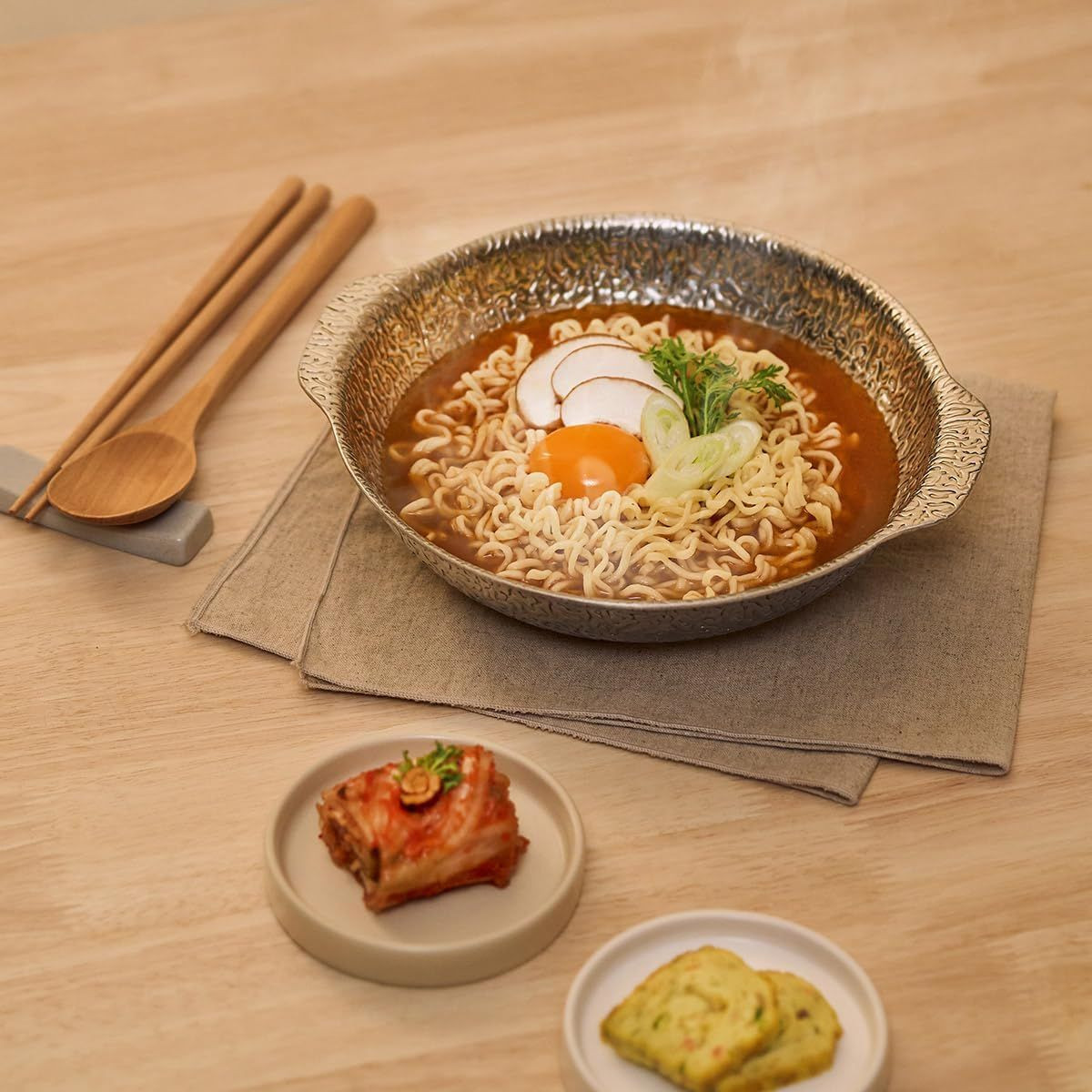 Stainless Steel 3-Ply Sukiyaki Pan with Aluminum Core, Salad Bowl with Handle, Multi-Use (4 different sizes)