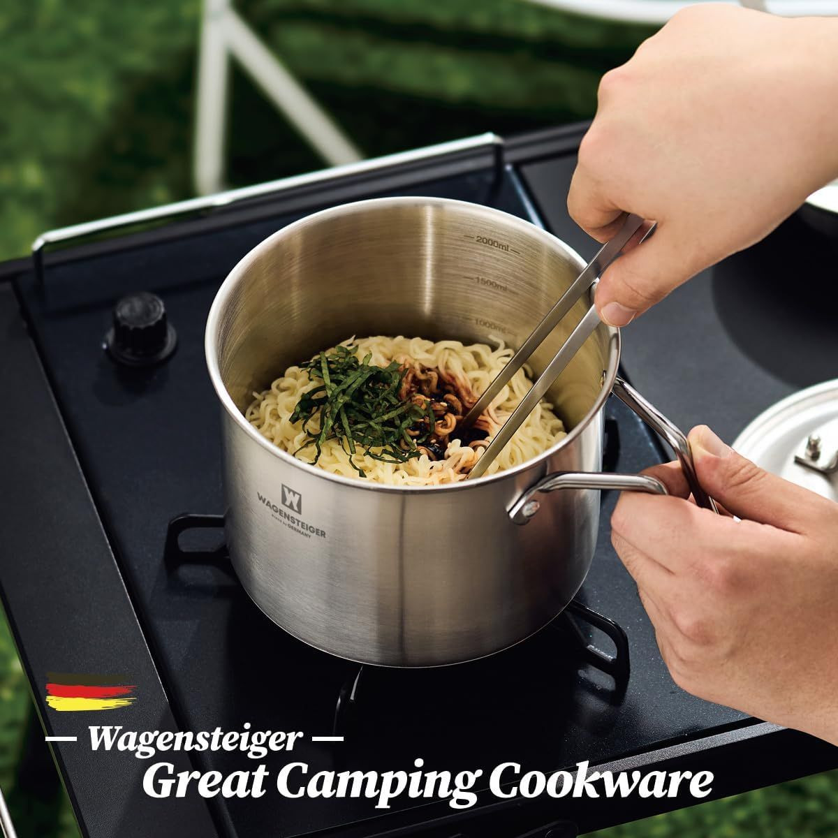 WAGENSTEIGER Premium Stainless Steel Asparagus Vegetable Steamer Pot Spaghetti Pasta Stovetop Cooker with Removable Bas