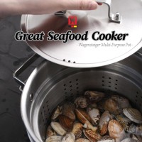 8.66-inch Stainless Steel Steamer Pot with 3-Ply Base, Induction Compatible, Cool Grip Handles, 5.5-Quart Capacity