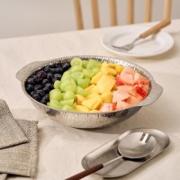 Stainless Steel 3-Ply Sukiyaki Pan with Aluminum Core, Salad Bowl with Handle, Multi-Use (4 different sizes)