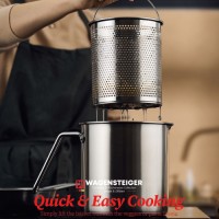 WAGENSTEIGER Premium Stainless Steel Asparagus Vegetable Steamer Pot Spaghetti Pasta Stovetop Induction Cooker with Rem