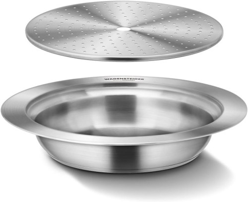 Stainless Steel 12.2" Steam Food Warmer Pan with Perforated Tray, 3-Ply, for Communal Korean Dishes (2 different sizes)