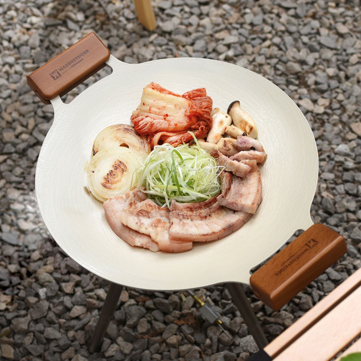 Korean-Style Aluminum Griddle with Ceramic Coating Ivory