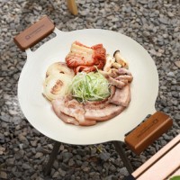 Korean-Style Aluminum Griddle with Ceramic Coating Ivory