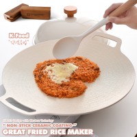 Korean-Style Aluminum Griddle with Ceramic Coating Ivory
