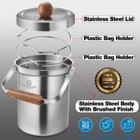 Kitchen Compost Bin 3L Stainlees Steel Silver