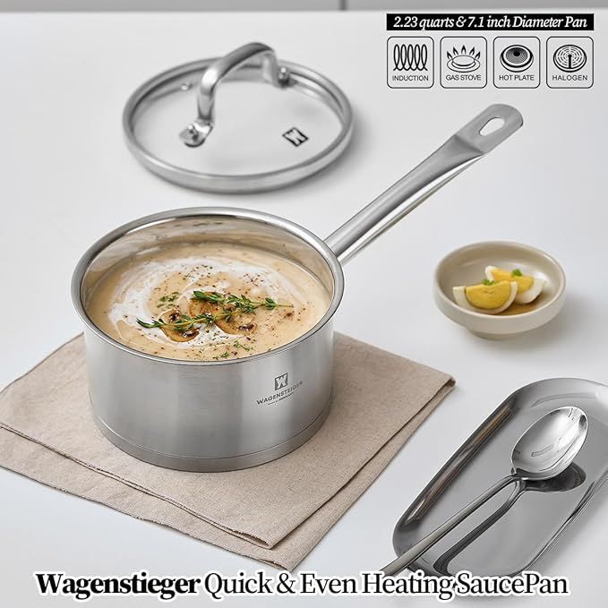 Tier 2.23 Quart 3-Ply Stainless Steel Saucepan (0032)