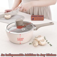 WAGENSTEIGER Aluminum Saucepan, 7-Layer Non-Stick Coating, Induction Compatible, Ergonomic Handle, Glass Lid