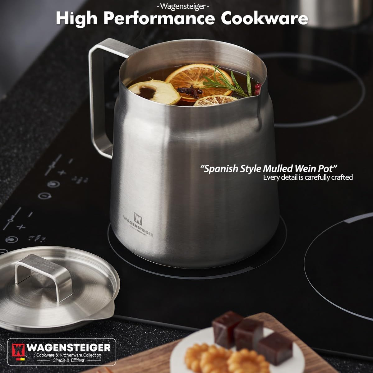 WAGENSTEIGER Stainless Steel Saucepan  2L Kettle Pot, Induction Compatible, Durable & Versatile for Cooking