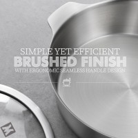 WAGENSTEIGER 4.18Quarts Stainless Steel Casserole Pot, 3-Ply Base, Tempered Glass Lid, Induction Safe, Dishwasher Safe